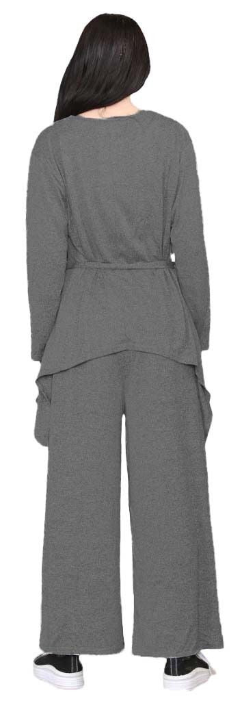 Womens 2 PC knitted Waterfall Hanky Suit Set