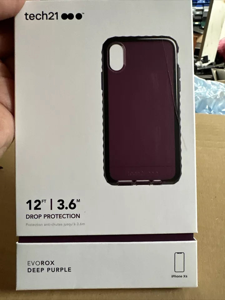 Tech21 Evo Rox FlexShock Drop Protection Case Cover for iPhone X / XS - Purple