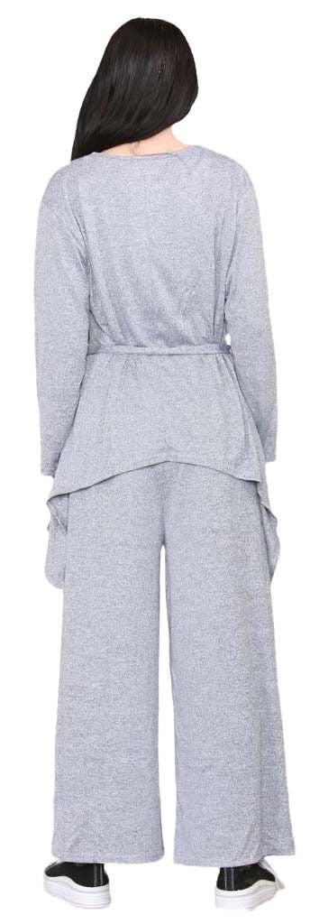 Womens 2 PC knitted Waterfall Hanky Suit Set