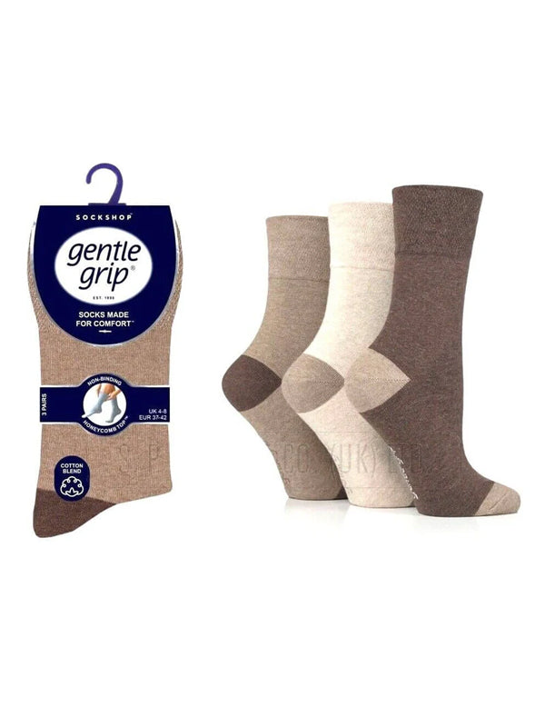 Gentle Grip Ladies Socks 12 Pairs Of Ladies Comfortable Digital Dots Gentle Grip Cotton Socks Size 4-8 UK
