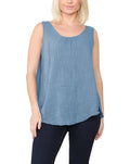 Women Italian Top Sleeveless Ruched Vest Top