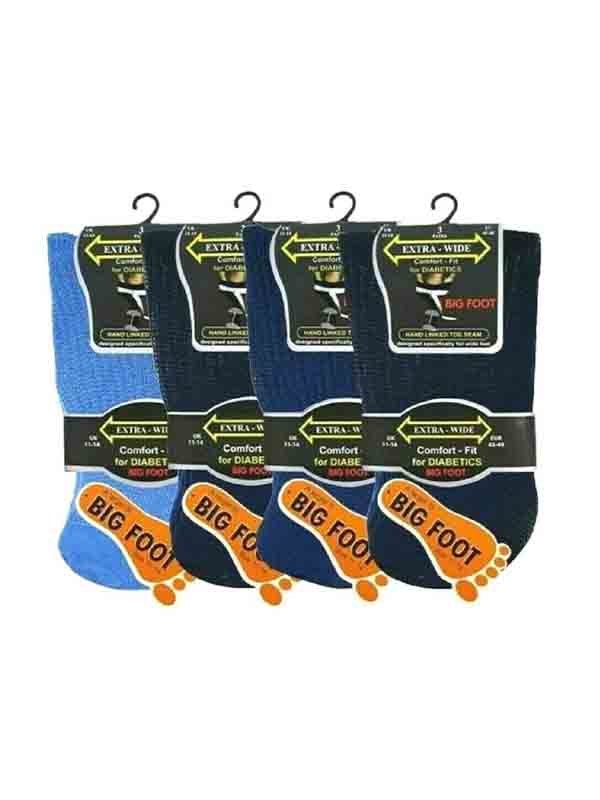 MEN'S EXTRA WIDE BIG FOOT OR REGULAR SOCKS WIDE TOP COMFORT FIT SOCKSPAIRS
