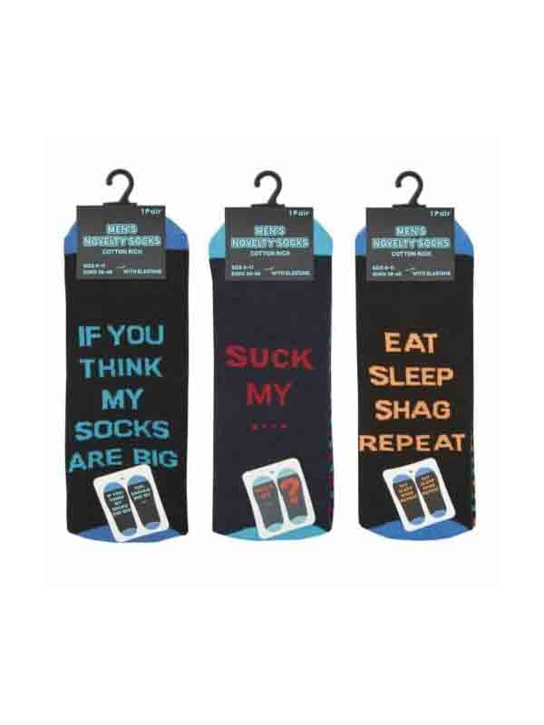 Men's Cotton Rich Rude & Funny Novelty Slogan Sock