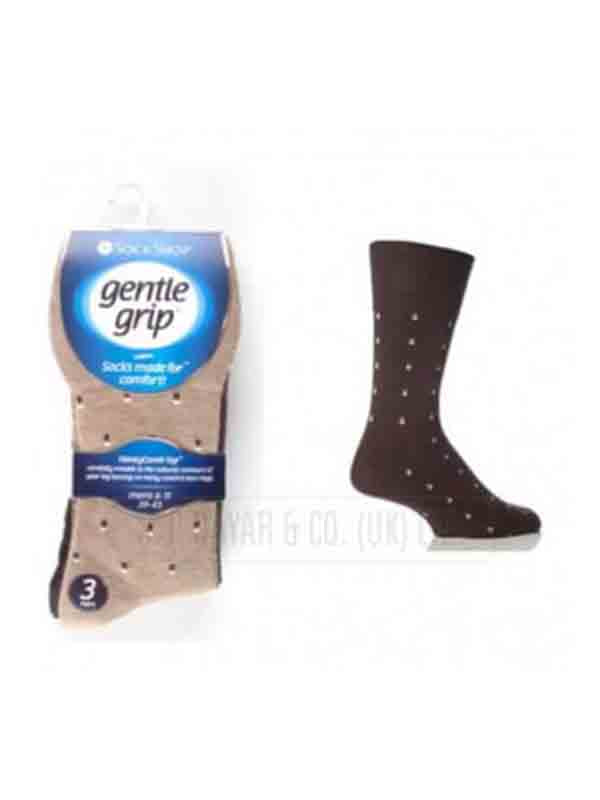MEN'S GENTLE GRIP NON ELASTIC SOFT ANTIBACTERIAL COTTON SOCKS 12 PAIR PACK