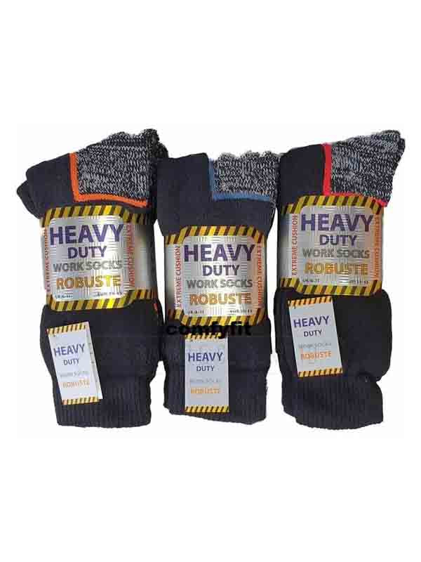 MENS WORK SOCKS 6 PAIRS MEN'S ROBUSTE HEAVY DUTY SHORT  WORKWEAR SOCKS UK