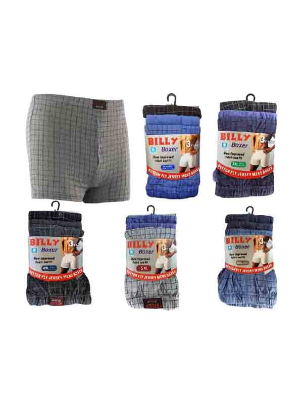 Mens Oversize's Classic Sports Check Billy Boxer Shorts Regular Pants Underwear