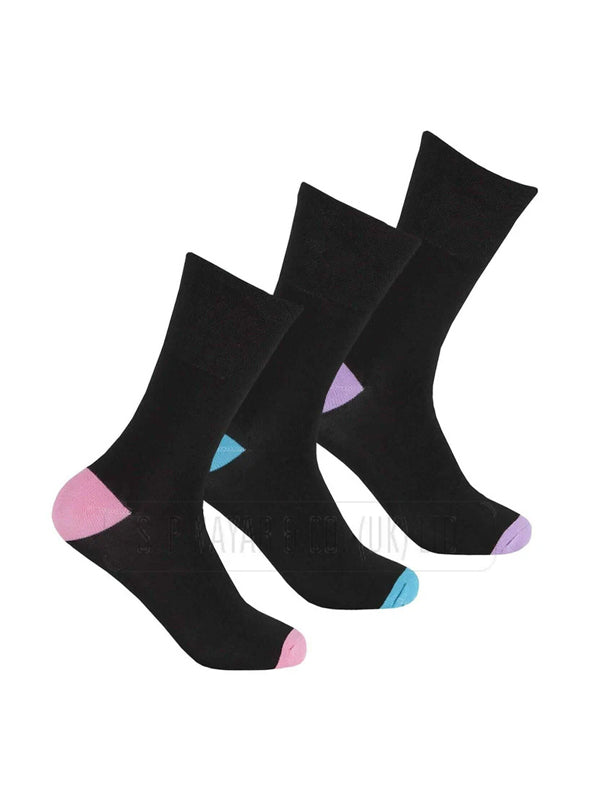NEW LADIES BAMBOO NON ELASTIC BLACK CONTRAST SOCKS WINTER WARM SOCKS