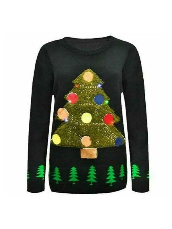 Unisex Christmas jumper with colorful 3D festive tree design.