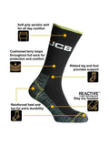 Pairs Men's JCB Work Socks Black Thick High Vis Boot Socks Size 