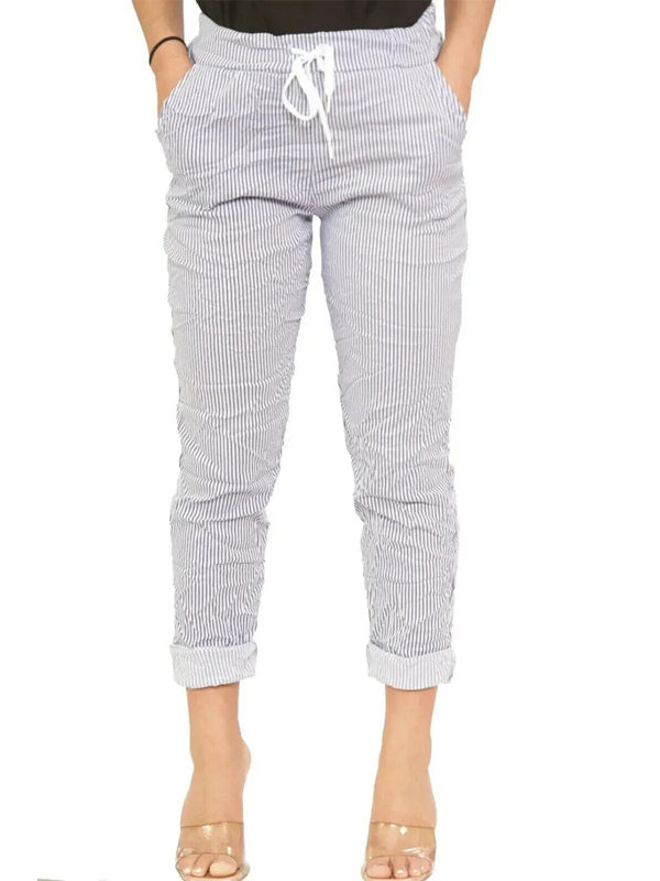 Women's Italian Causal Stretch Magic Polka & Zebra Print Trouser Summer Pants