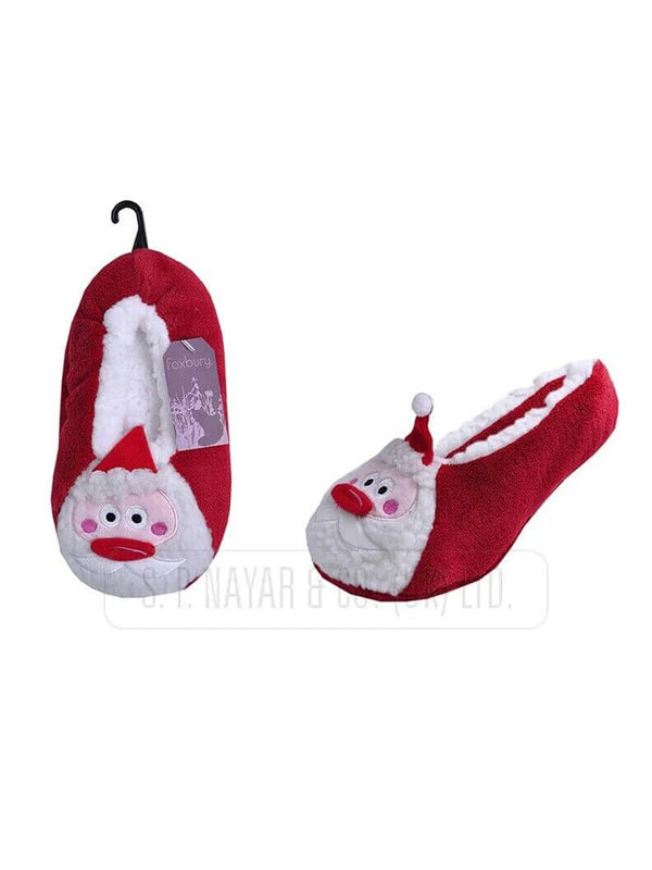 NEW LADIES SANTA NOVELTY SLIPPER SOCKS GIRLS SHERPA SOFT WINTER WARM BED SOCKS