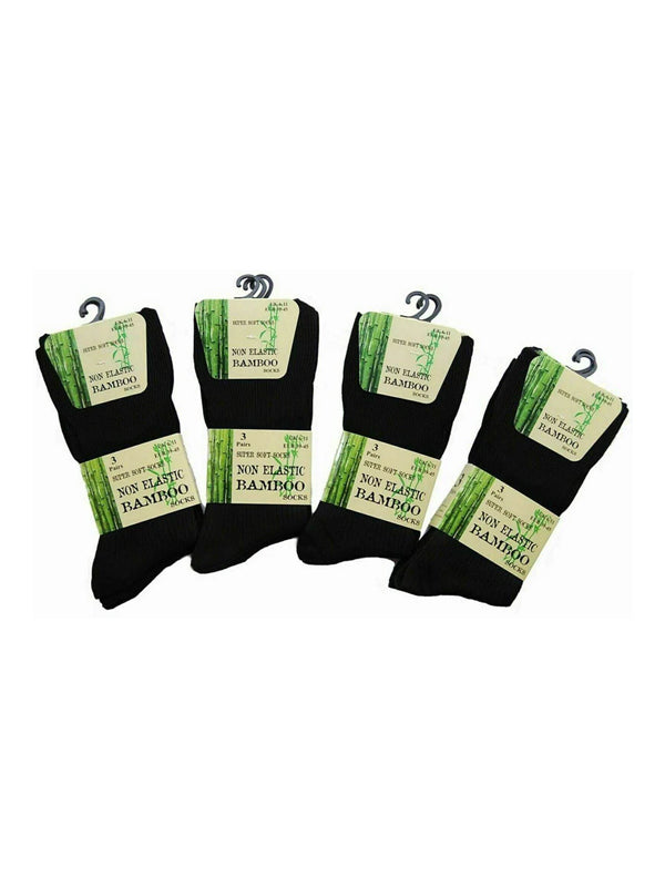 Womens Socks Bamboo Non Elastic Socks 12 Pairs Super Soft Antibacterial Socks UK 4-7
