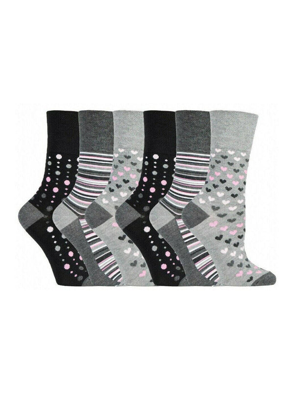 Womens Socks 12 Pairs Ladies Gentle Grip® Bamboo Non Binding Blend Non Elastic Socks 3,6 Pair