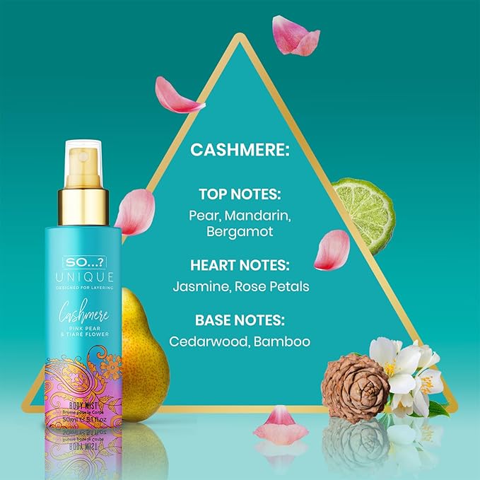SO Unique Grande Womens Mini Mist Gift Set, Body Mist Fragrance Spray (6x50ml)