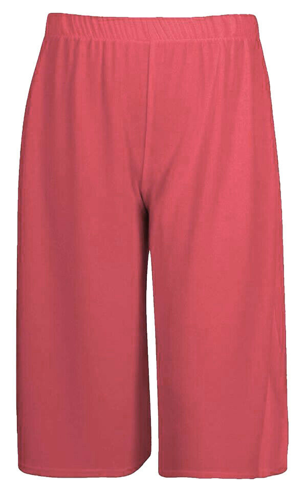 Womens ¾ Short Plazzo Wide Leg Culottes Trouser