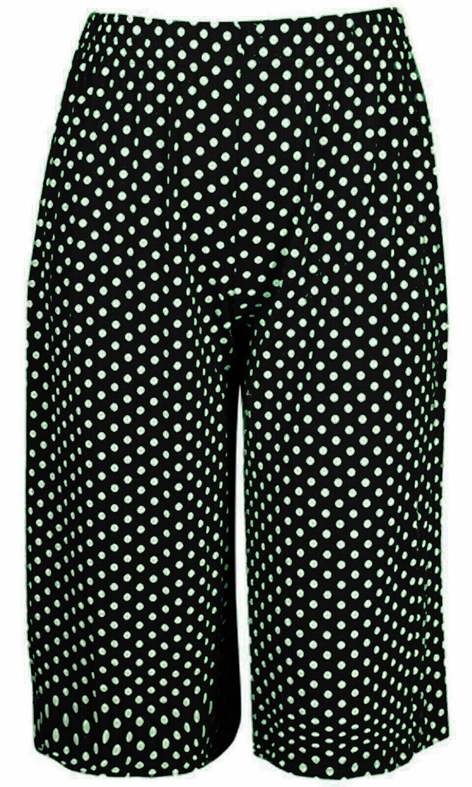 Ladies Womens Elasticated Stretch Print Wide Leg Culottes Shorts