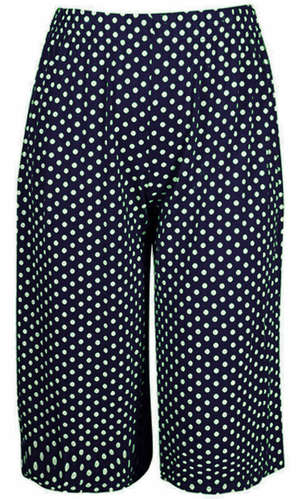 Ladies Womens Elasticated Stretch Print Wide Leg Culottes Shorts