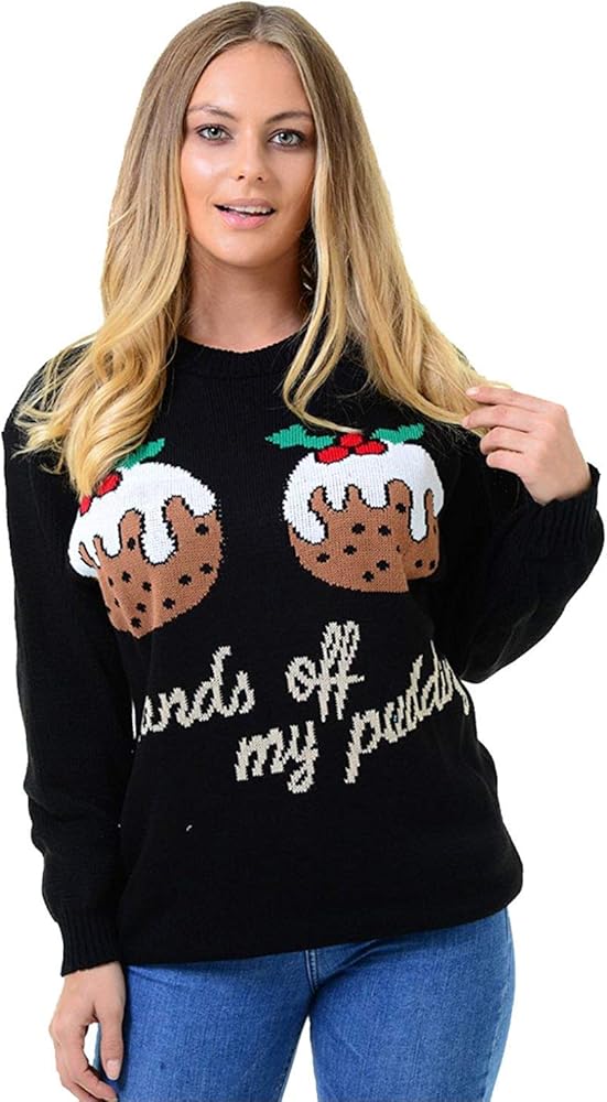 Chritmas Jumpers for ladies Hands on my pudding