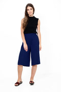 Womens ¾ Short Plazzo Wide Leg Culottes Trouser