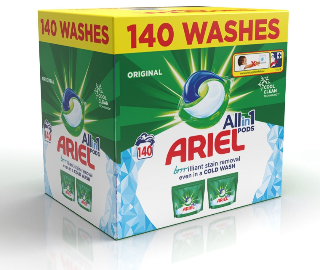 Non Bio 140 washes pods | fairy bold ariel Clothing pods