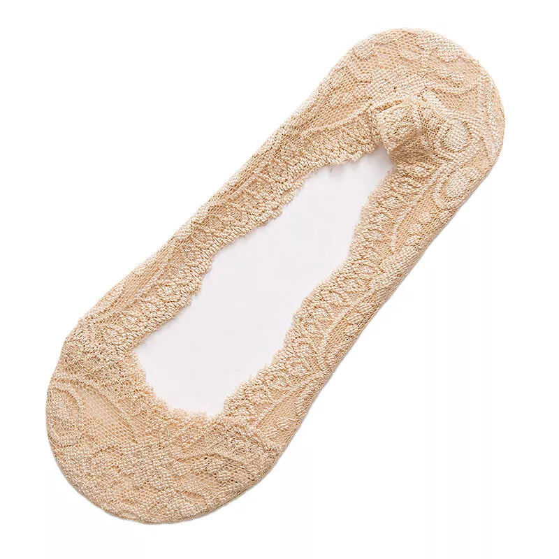 Women No-Show Socks | Shoe Liners Sock Laced Ballet Invisible Ladies Skin 5 COLOURS