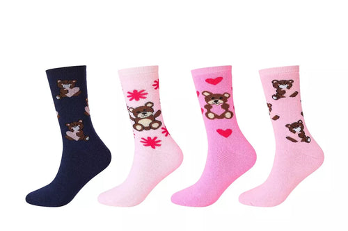 12 Pairs Of Ladies Design Thermal Socks, Thick Warm Winter Boot Socks, Size 4-7 UK