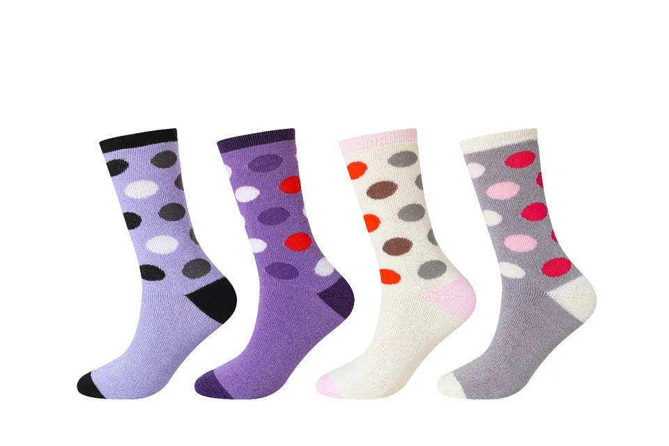 12 Pairs Of Ladies Design Thermal Socks, Thick Warm Winter Boot Socks, Size 4-7 UK