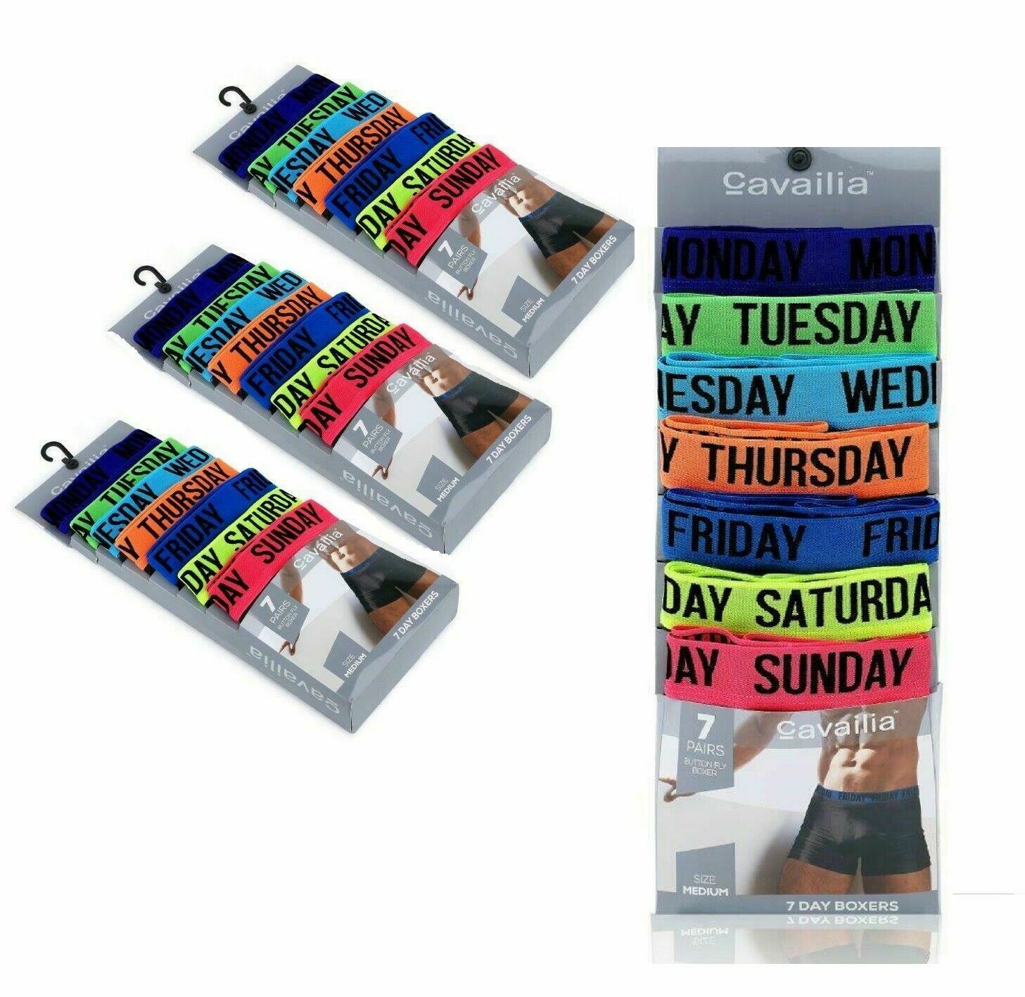 7 Days Of The Week Boxer Shorts Men's 7 Boxers Trunk Underwear Small To XXL - Comfyfit ltd