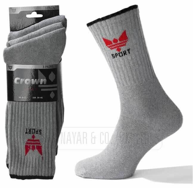 NEW 3 PAIRS MEN'S OFFICIAL CROWN SPORT SOCKS WINTER WARM SOCKS 6-11 UK