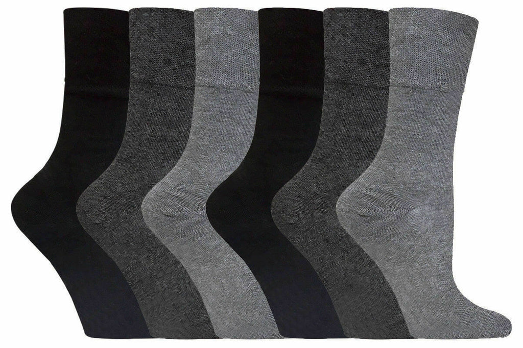 Womens Diabetic Gentle Grip Soft Top Better Blood Circulation Cotton Rich Socks - Comfyfit ltd