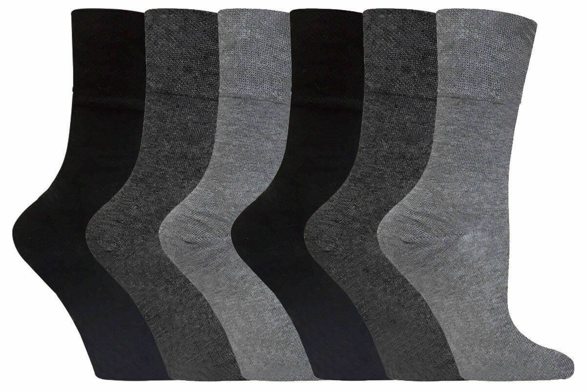 Womens Diabetic Gentle Grip Soft Top Better Blood Circulation Cotton Rich Socks - Comfyfit ltd