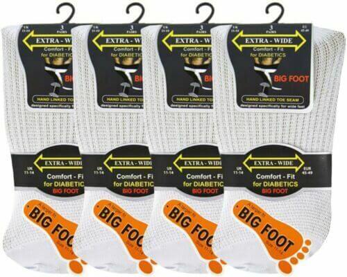 MEN'S EXTRA WIDE BIG FOOT OR REGULAR SOCKS WIDE TOP COMFORT FIT SOCKS 6,3 PAIRS