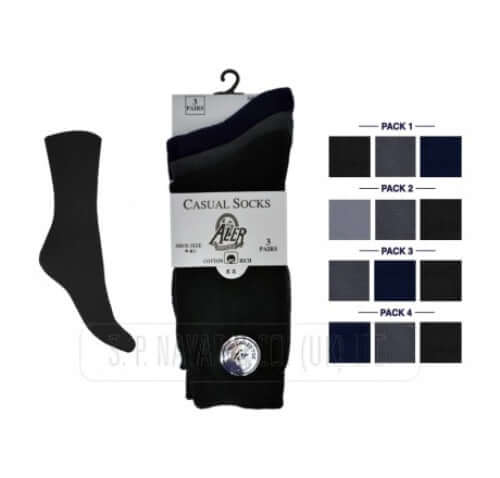 Mens Dress Socks New 12 Pairs Boys Plain Lycra, Cotton Light Weight Comfortable Socks Size 4-6 UK - Comfyfit ltd