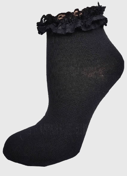 GIRLS BACK TO SCHOOL FRILLY SOCKS WITH MATCHING LACE - Comfyfit ltd