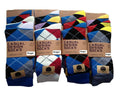 New  12 Pairs Men's Diamond Cotton Rich Lycra Design Socks Casual Bright Design - Comfyfit ltd