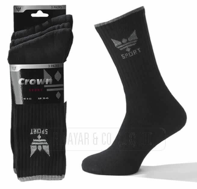 NEW 3 PAIRS MEN'S OFFICIAL CROWN SPORT SOCKS WINTER WARM SOCKS 6-11 UK
