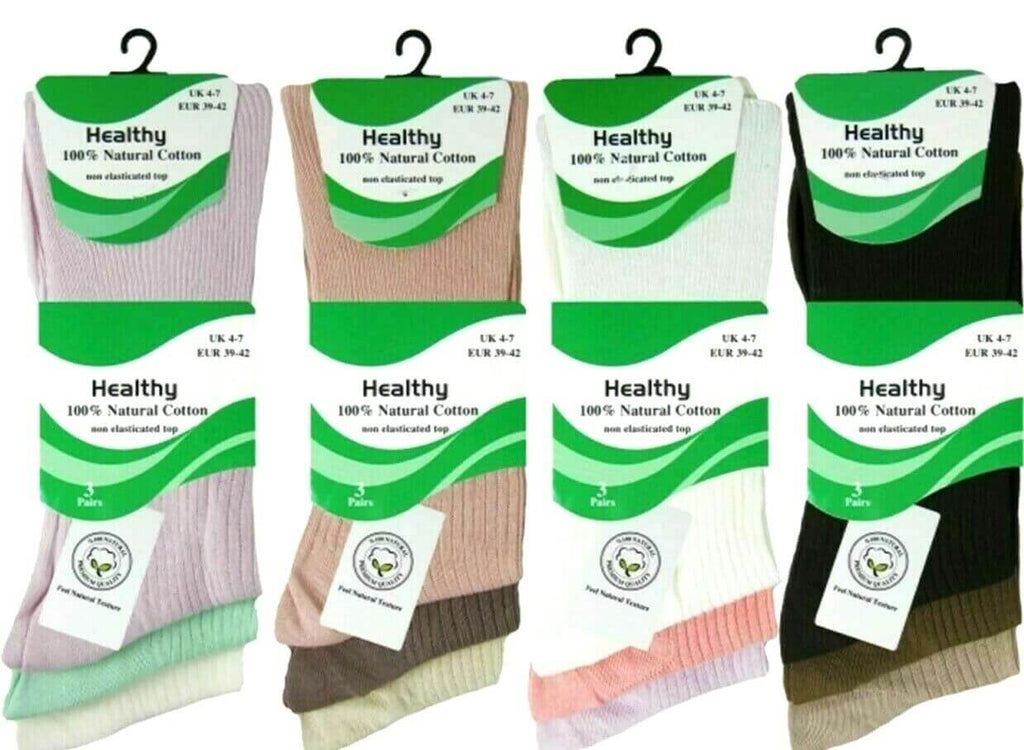 WOMENS SOCKS LADIES NON ELASTIC HEALTHY NATURAL COTTON SOCKS - Comfyfit ltd
