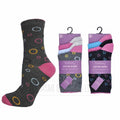 NEW LADIES COTTON BLEND FANCY DESIGN SOCKS WINTER WARM SOCKS 4-7 UK