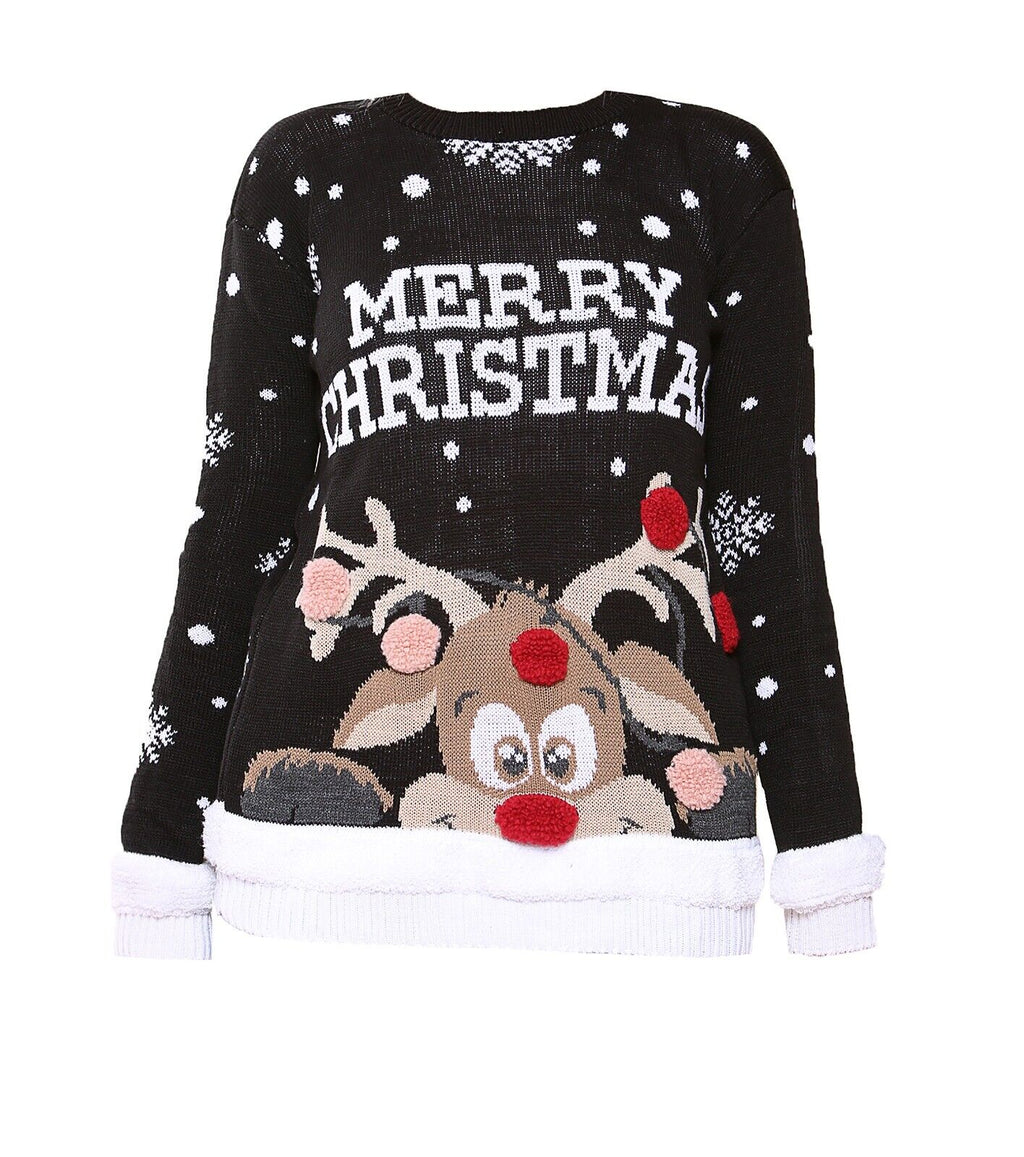 Christmas Unisex Men Women Jumper Merry Christmas  Rudolph Novelty Sweater Top - Comfyfit ltd