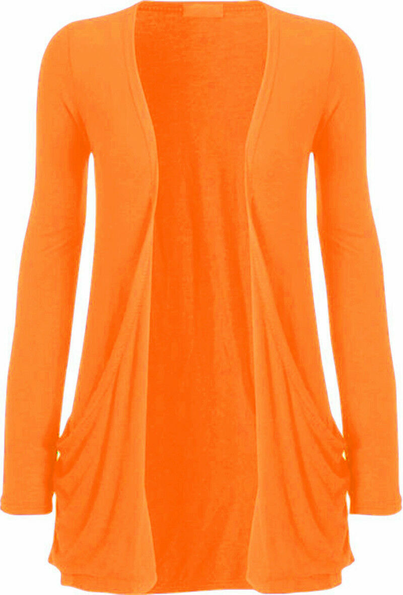 New Women's Long Sleeves Boyfriend Cardigans Top With Open Pockets Size 24-26 UK