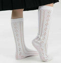 New 1-3 Pairs Girls White Pelerines Socks Long Back To School Knee High Pelerine