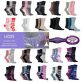 Soft Grip Socks Ladies 6 Pairs  Cotton Socks Non Elastic Honeycomb Top Size 4-8UK - Comfyfit ltd
