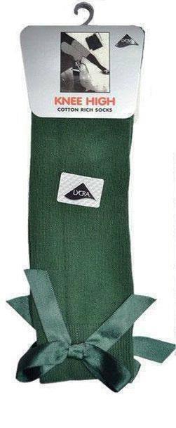 12 Pairs Girl's Cotton Rich Comfortable Knee High Ribbon Bow Style School Socks - Comfyfit ltd