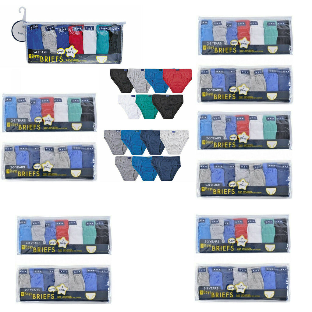 Cotton Hipster Panties Boys 100% Cotton Hipsters Slips Briefs Children's Underwear Underpants 7Pack - Comfyfit ltd