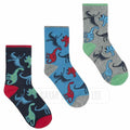 NEW 3 PAIRS BOYS FANCY PATTERNED SHORT SOCKS WINTER WARM SOCKS