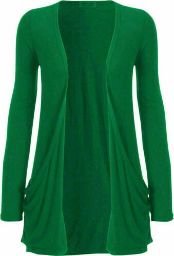 Going Out Tops New Womens Long  Cardigans  Top With Open Pockets Size.