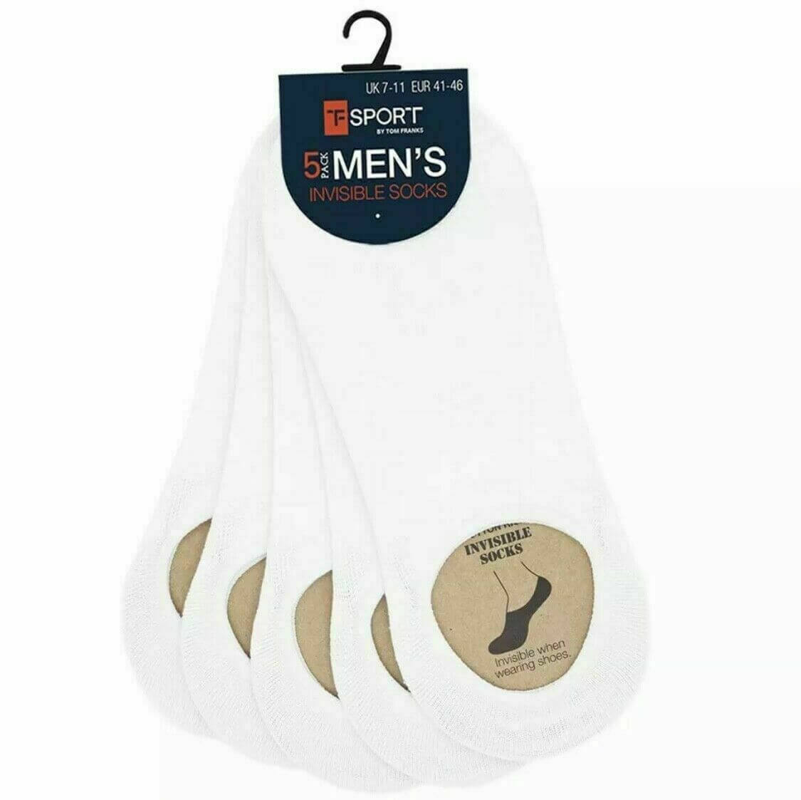 New Mens Invisible Ankle Sock Cotton Anti Slip No Show With Silicon Grip UK 7-11