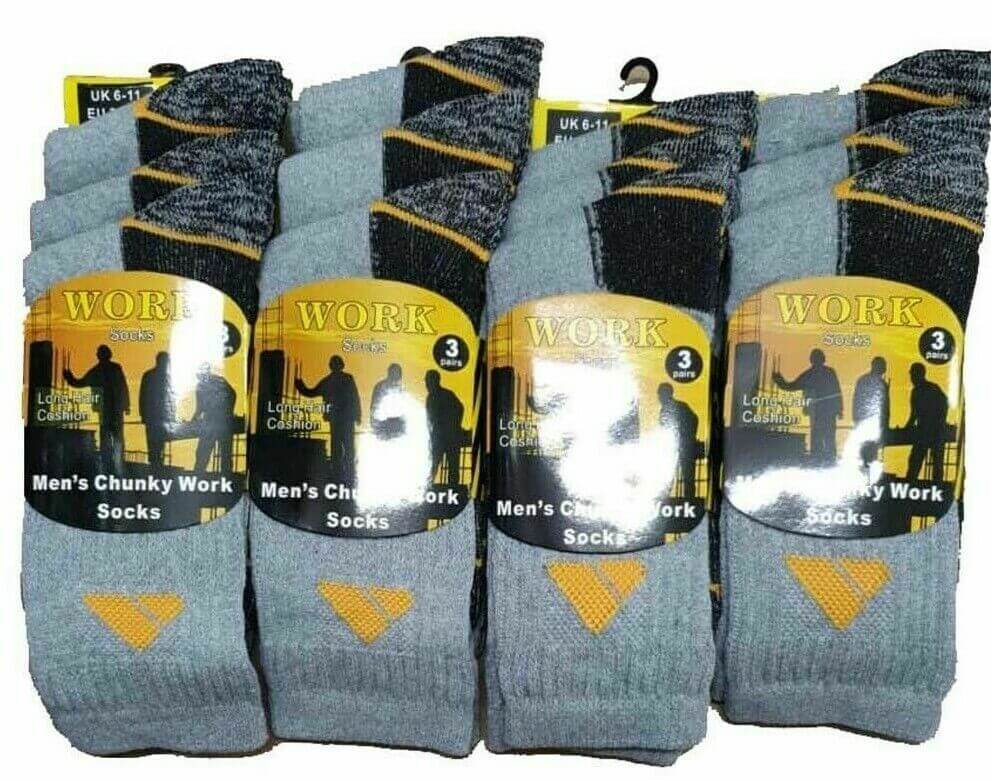 Mens Work Socks Heavyweight Haider Reinforced Heel Toe Thermal Extra Thick Work - Comfyfit ltd