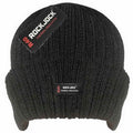 MENS THERMAL HATS HATS RIBBED BLACK THERMAL INSULATION LINED HAT - Comfyfit ltd