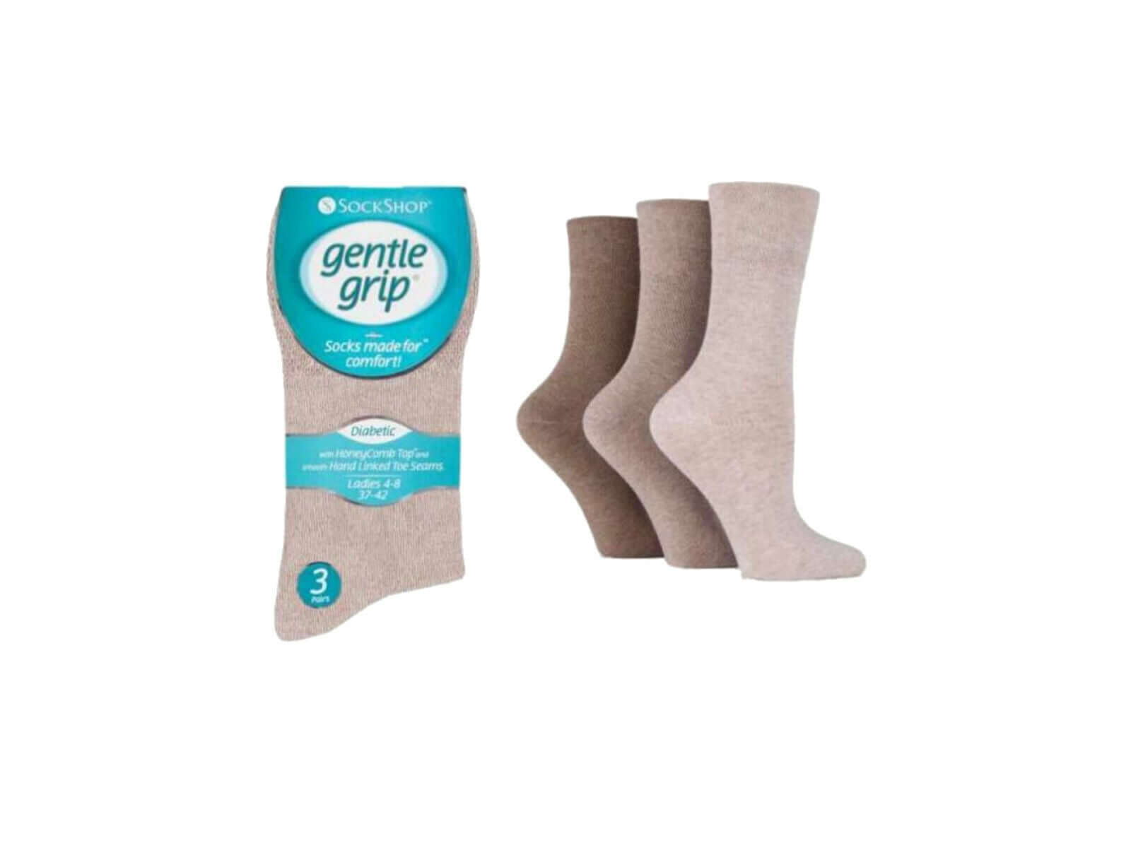 Womens Socks Gentle Grip Soft Cotton Socks 6 Pairs Pack - Comfyfit ltd